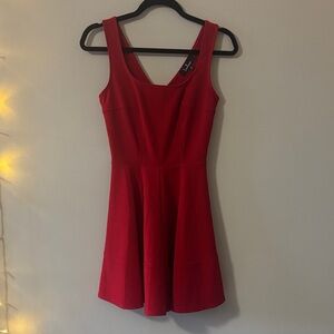 Lulus Red Sleeveless Skater Dress